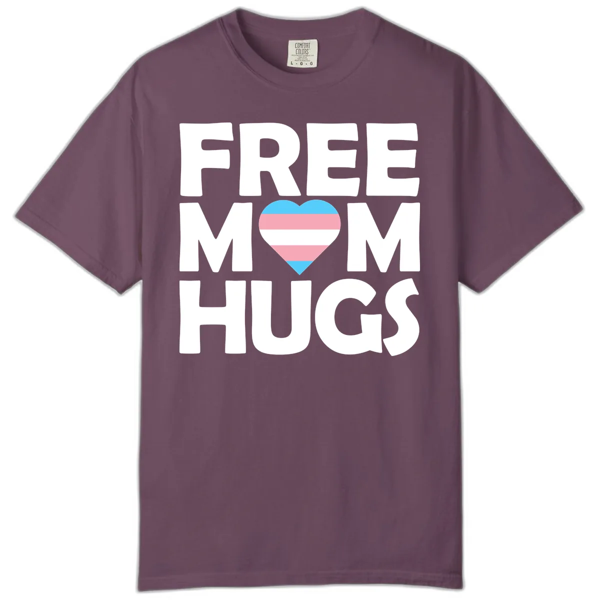 Free Mom Hugs Pride Heart Comfort Color in Berry