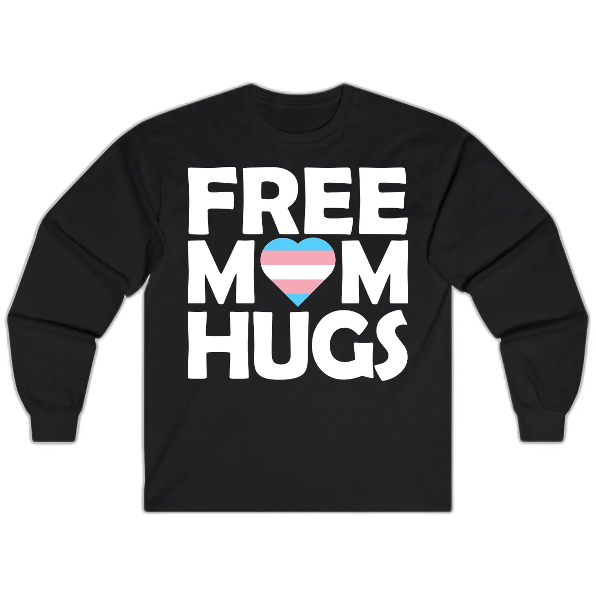 Free Mom Hugs Pride Heart Long Sleeve in Black