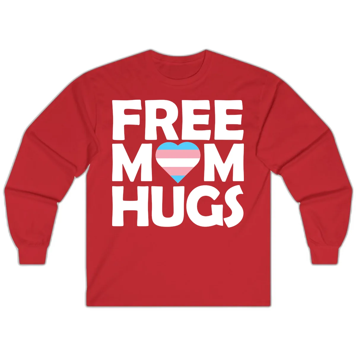 Free Mom Hugs Pride Heart Long Sleeve in Red
