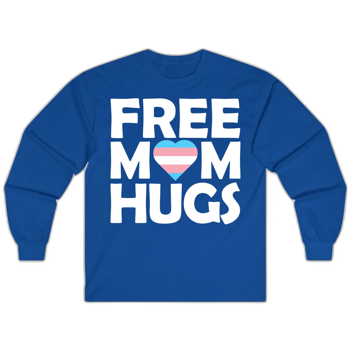 Free Mom Hugs Pride Heart Long Sleeve in Royal
