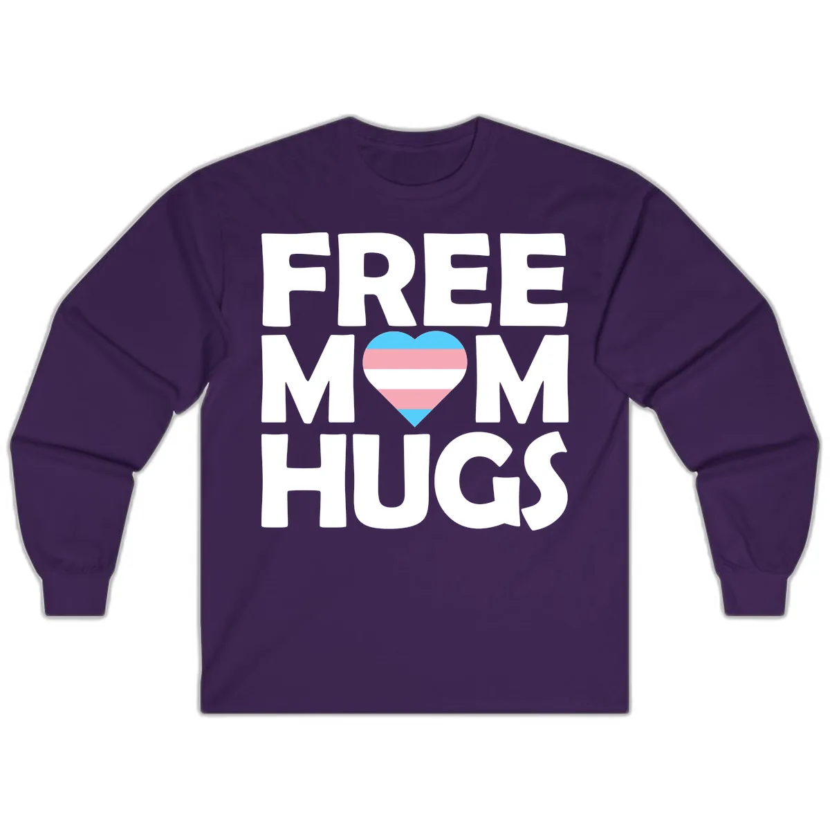 Free Mom Hugs Pride Heart Long Sleeve in Purple