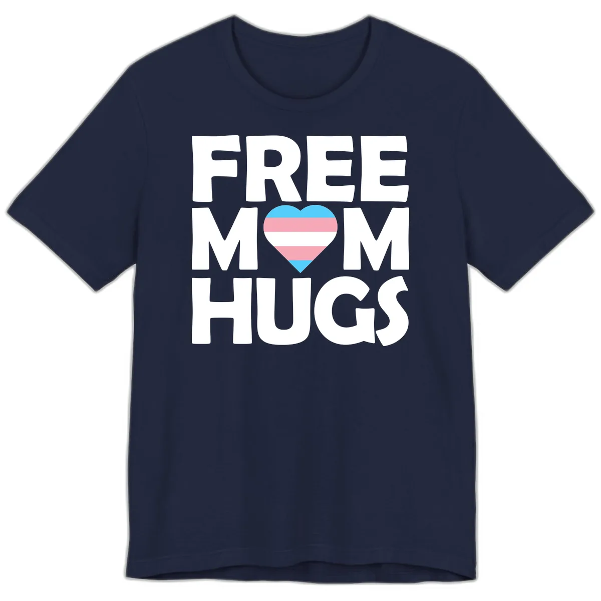 Free Mom Hugs Pride Heart Premium T-Shirt in Navy