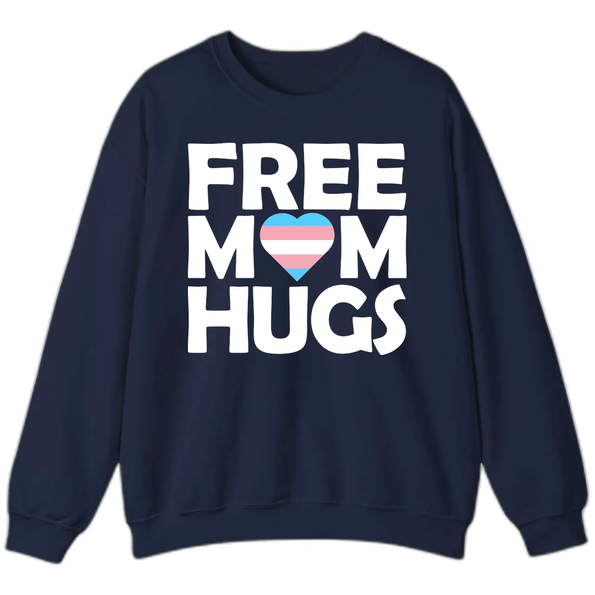 Free Mom Hugs Pride Heart Sweatshirt in Navy