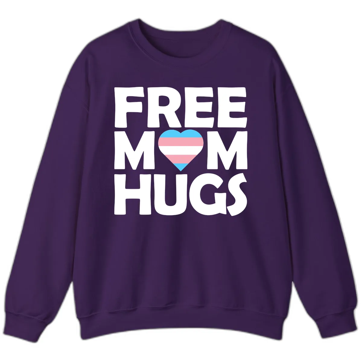 Free Mom Hugs Pride Heart Sweatshirt in Purple