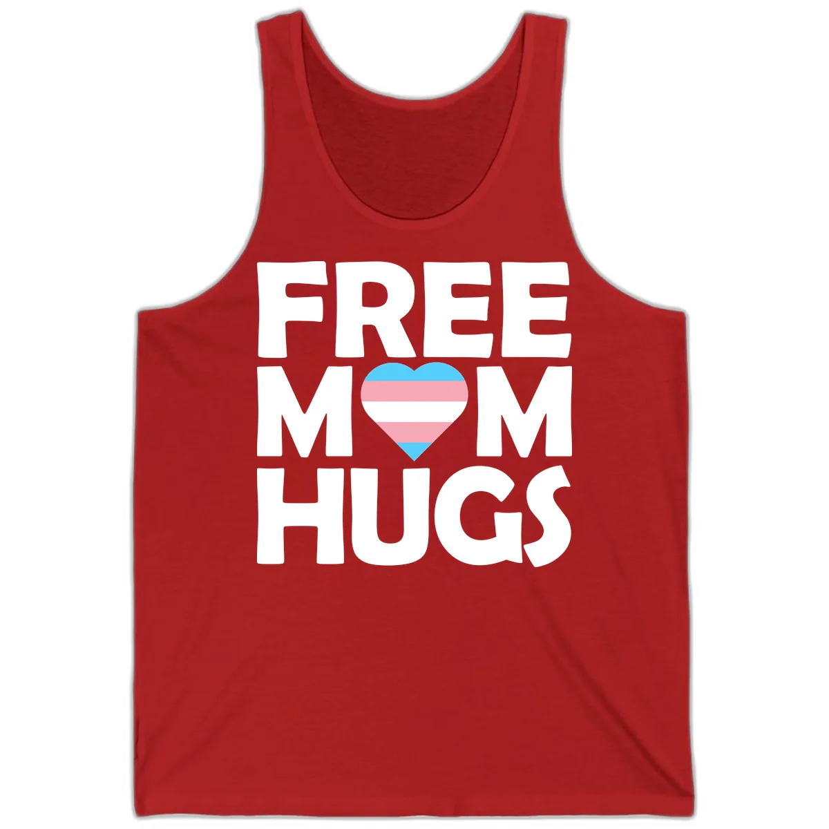 Free Mom Hugs Pride Heart Tank in Red