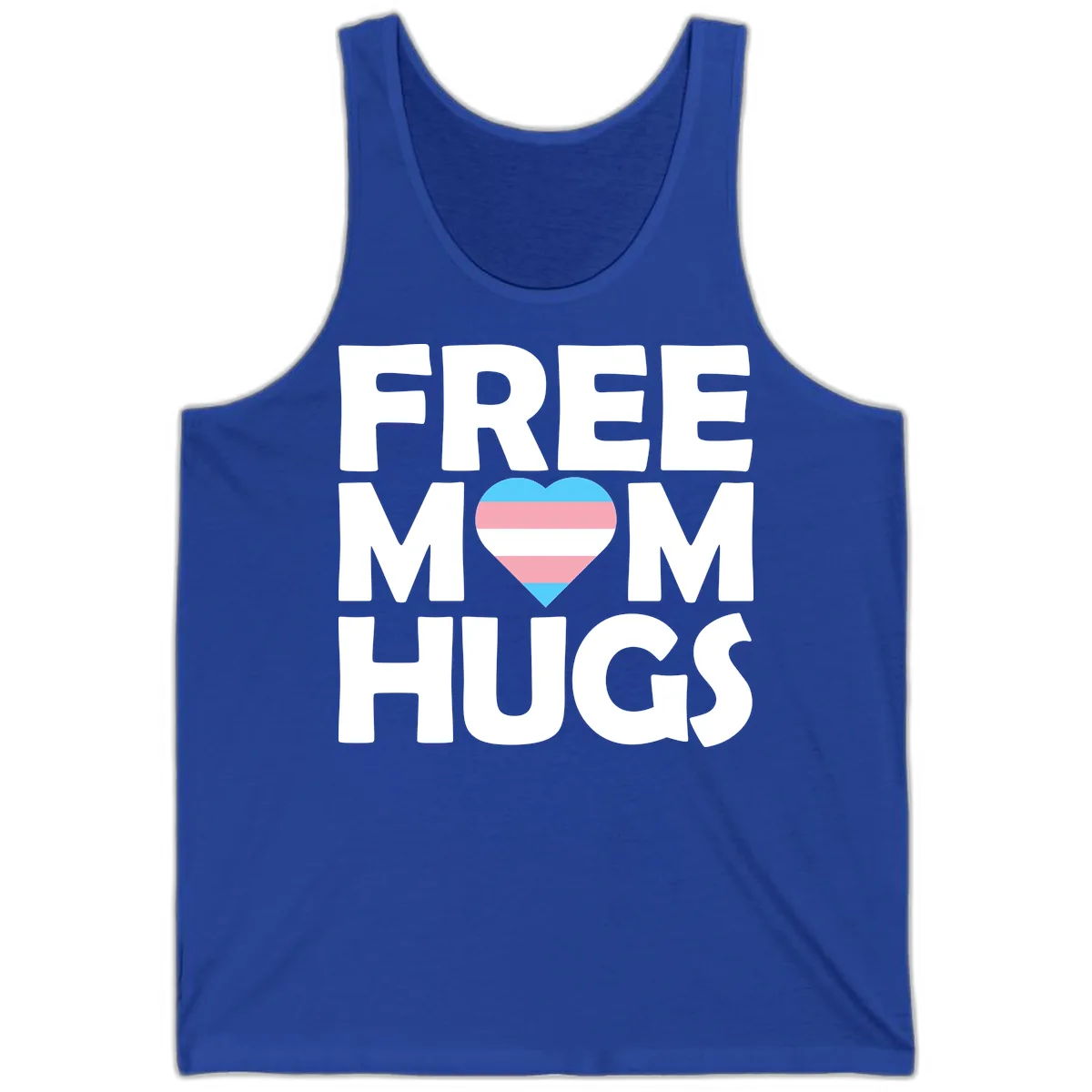 Free Mom Hugs Pride Heart Tank in True Royal