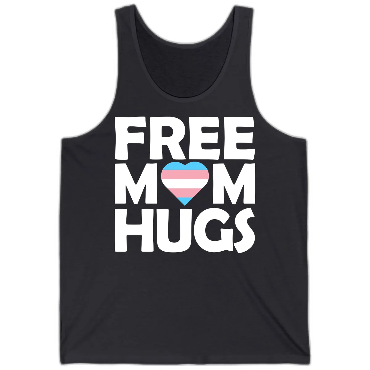 Free Mom Hugs Pride Heart Tank in Dark Grey