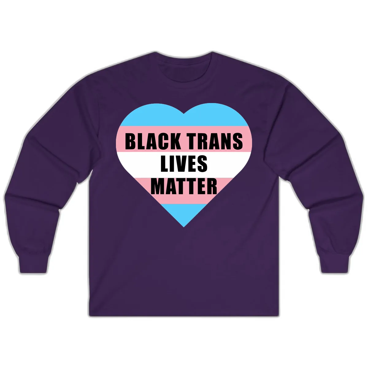 Black Trans Lives Matter Heart Long Sleeve in Purple