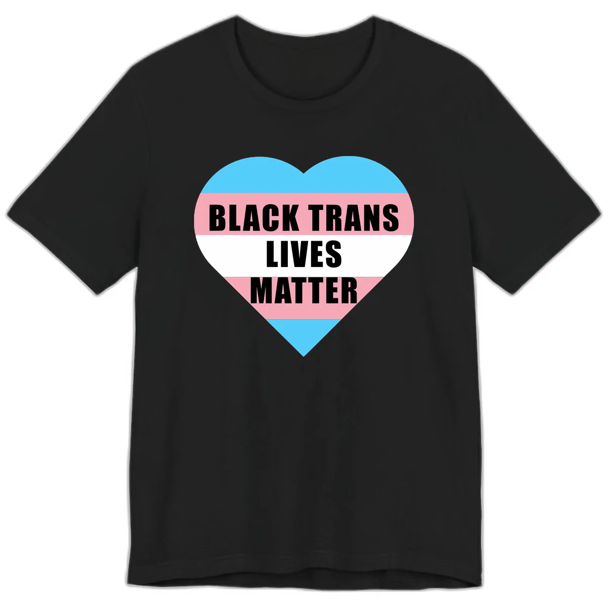 Black Trans Lives Matter Heart Premium T-Shirt in Black