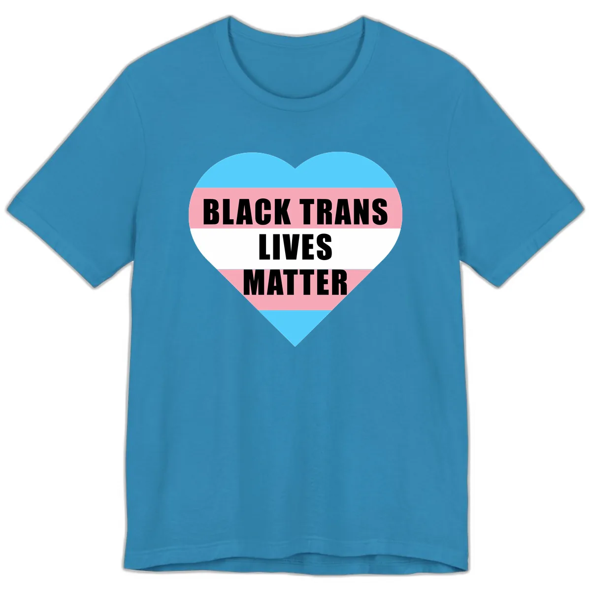 Black Trans Lives Matter Heart Premium T-Shirt in Aqua