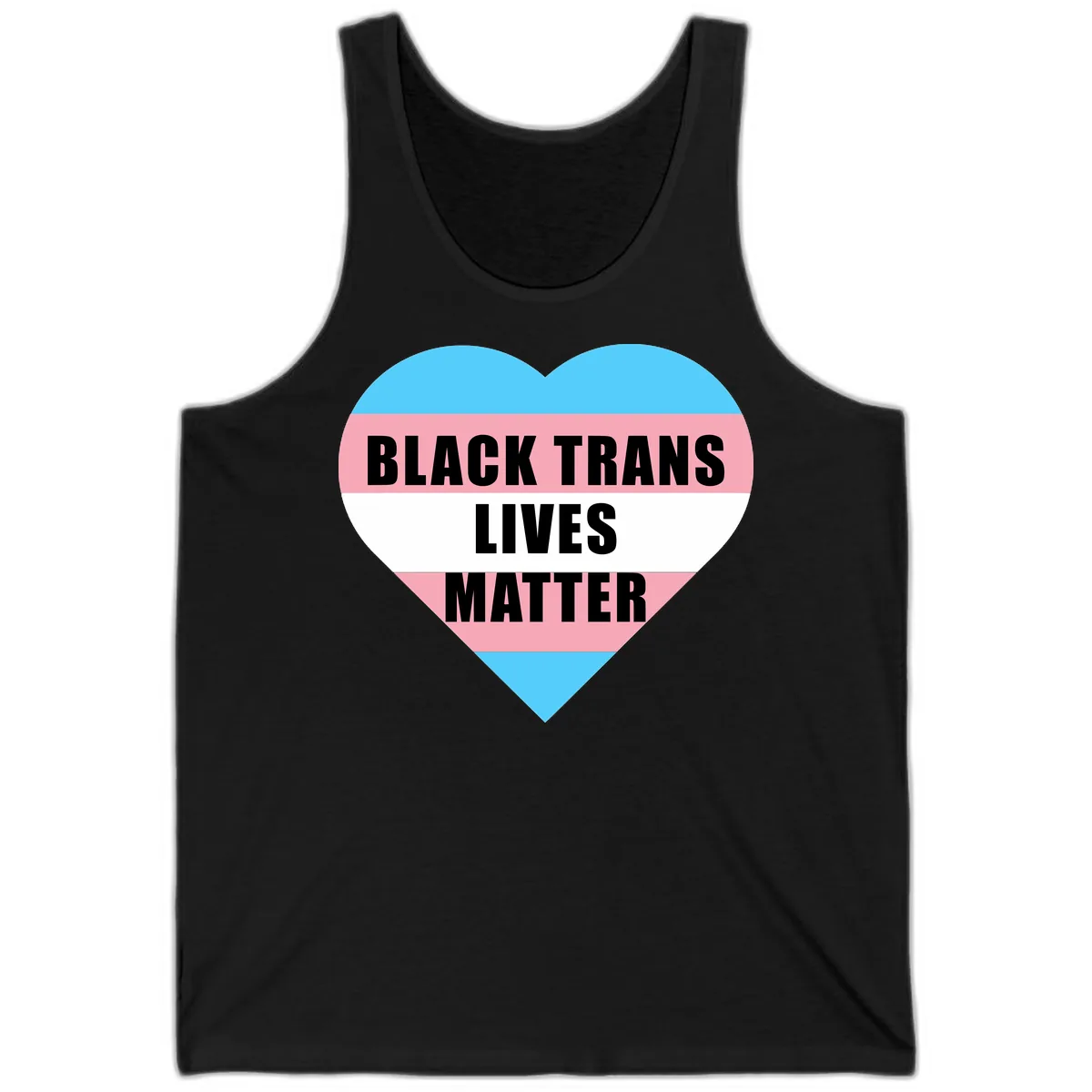 Black Trans Lives Matter Heart Tank in Black