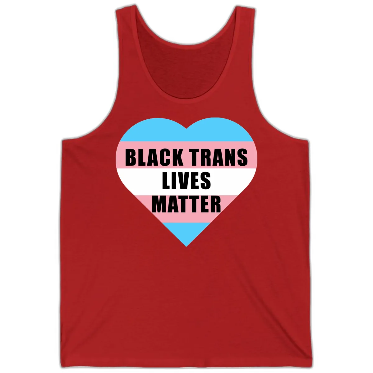 Black Trans Lives Matter Heart Tank in Red