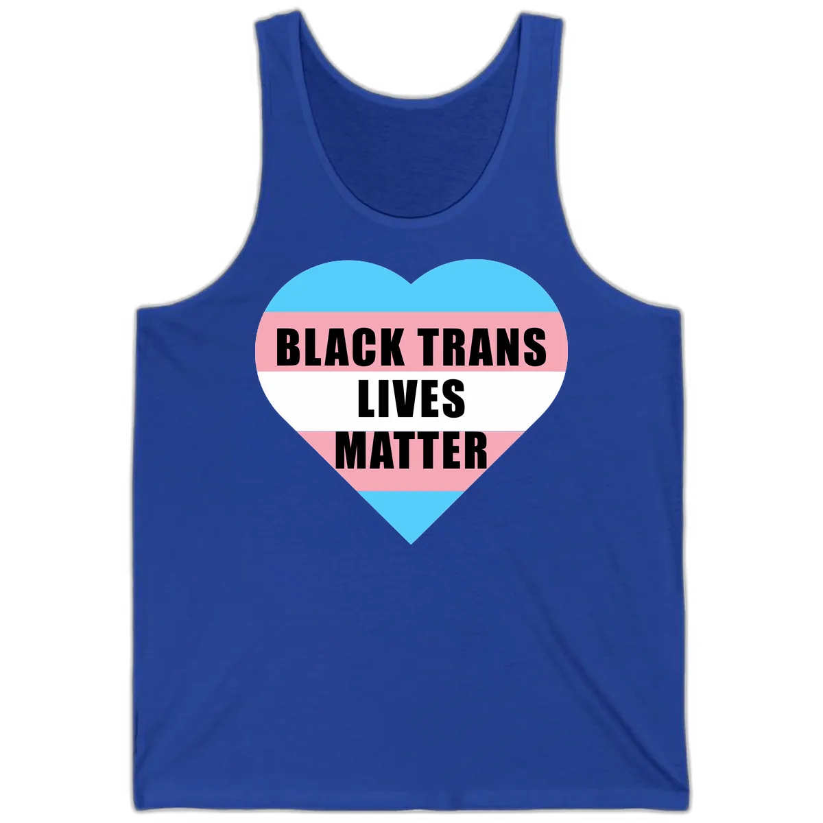 Black Trans Lives Matter Heart Tank in True Royal