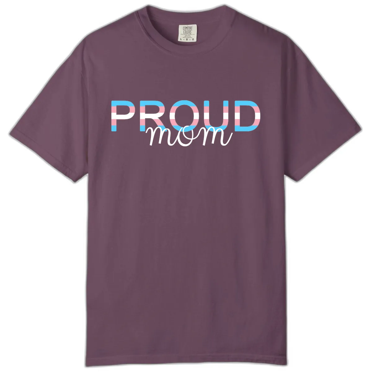 Proud Mom Rainbow Typography Comfort Color in Berry
