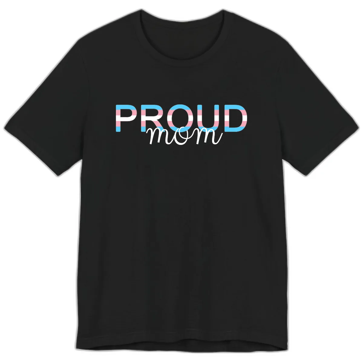 Proud Mom Rainbow Typography Premium T-Shirt in Black