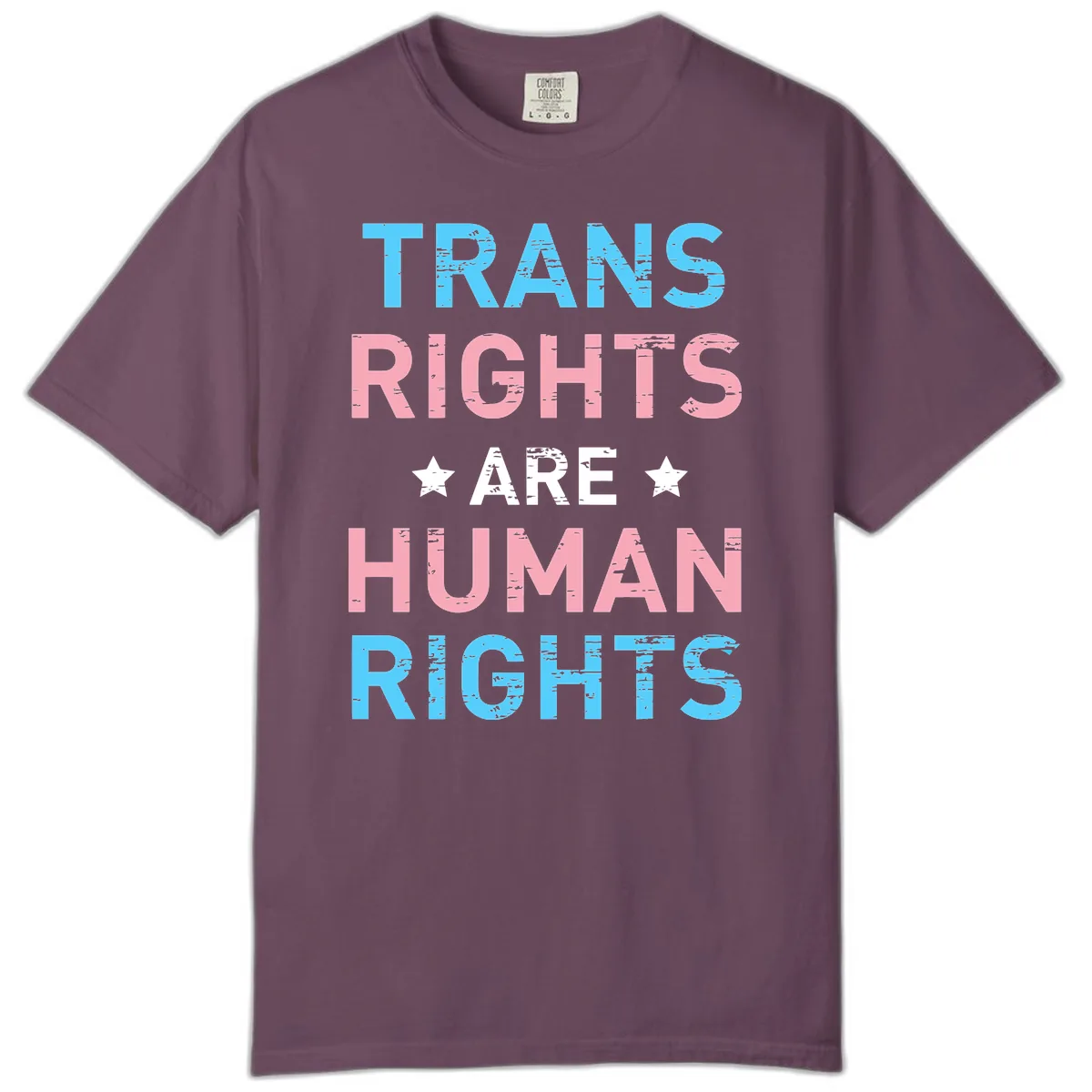 Trans Rights Are Human Rights Comfort Color in Berry
