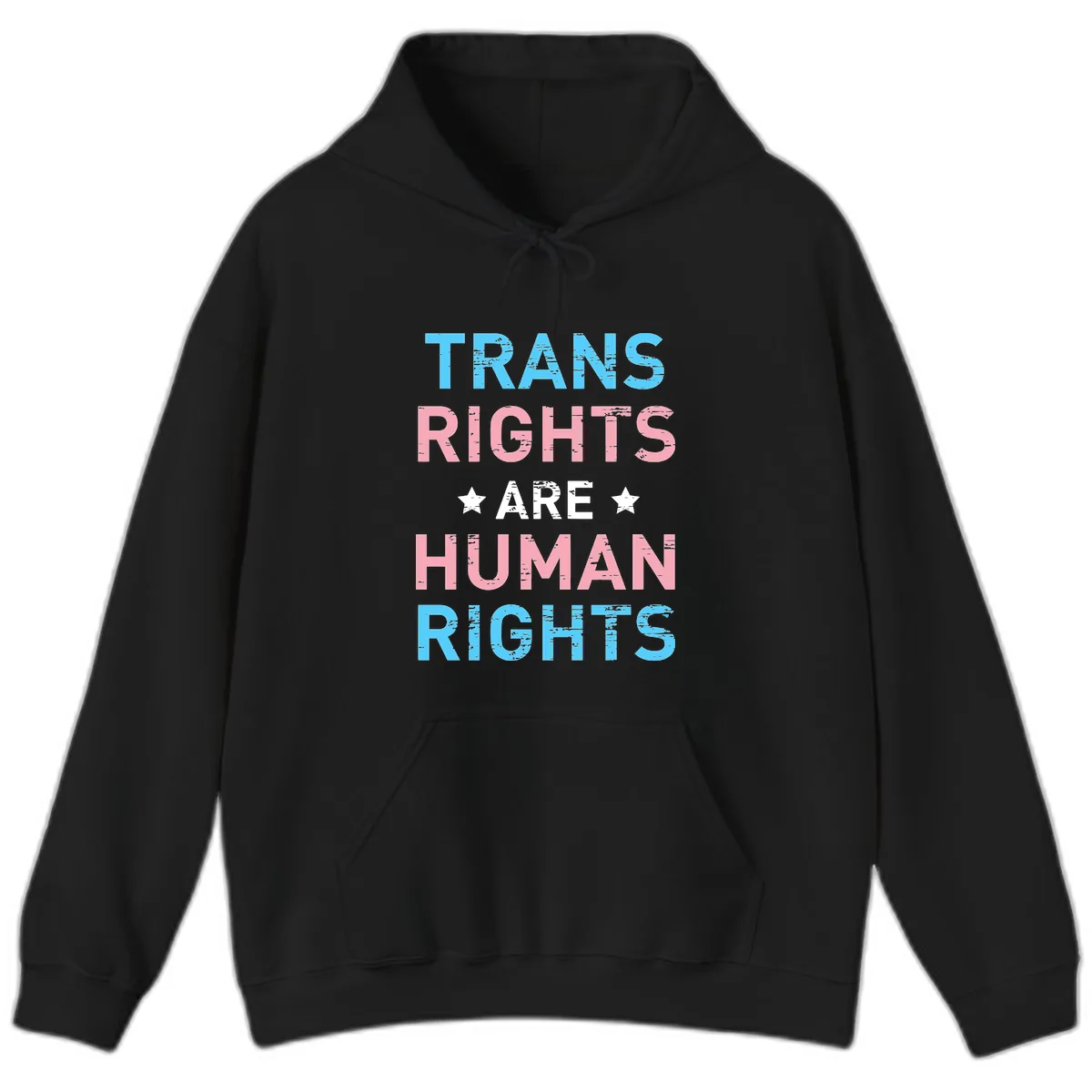 Trans Rights Are Human Rights Hoodie in Black