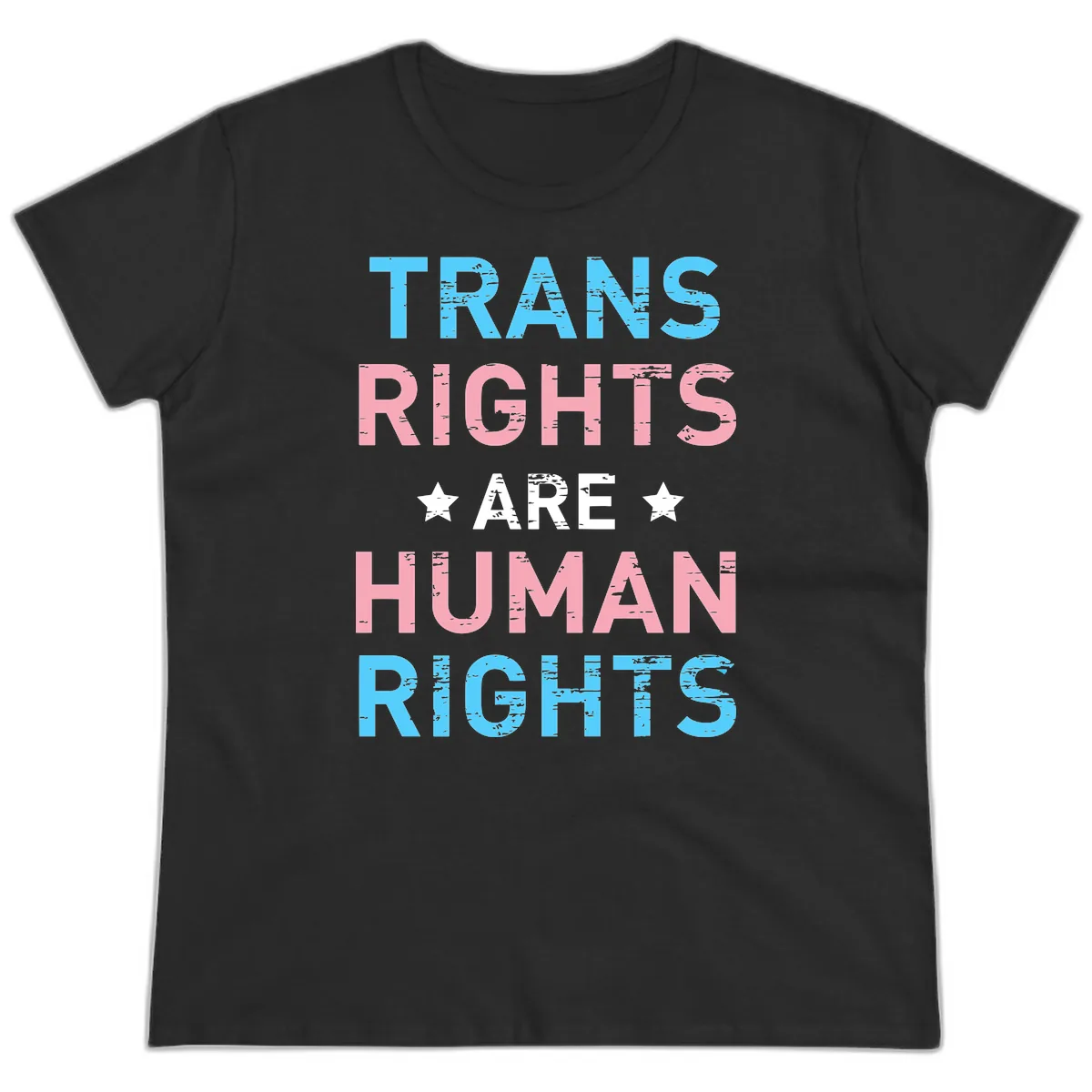 Trans Rights Are Human Rights Ladies Tee in Black