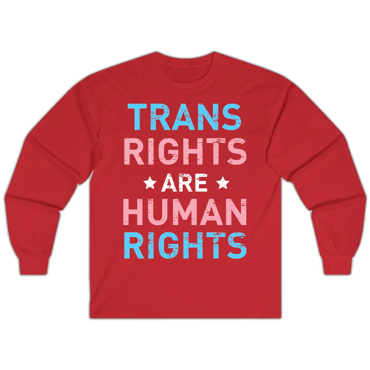 Trans Rights Are Human Rights Long Sleeve in Red