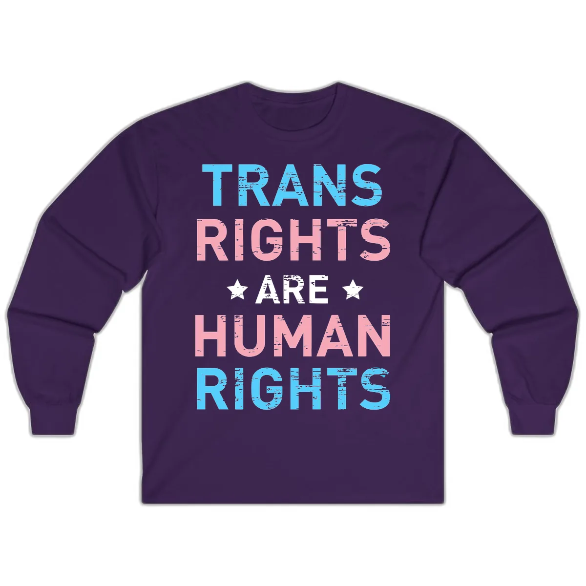 Trans Rights Are Human Rights Long Sleeve in Purple