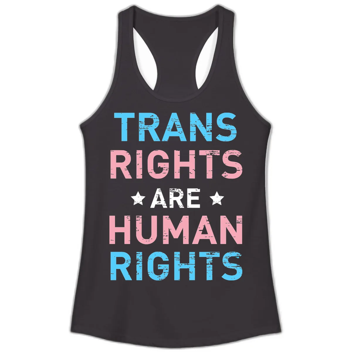 Trans Rights Are Human Rights Ladies Tank in Black