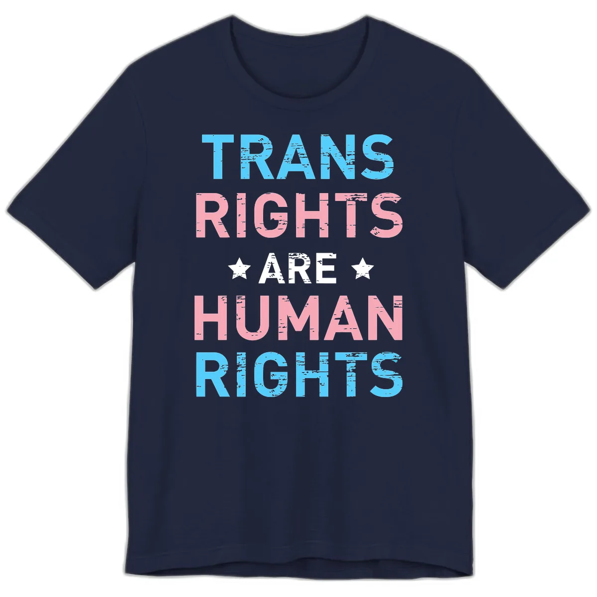 Trans Rights Are Human Rights Premium T-Shirt in Navy