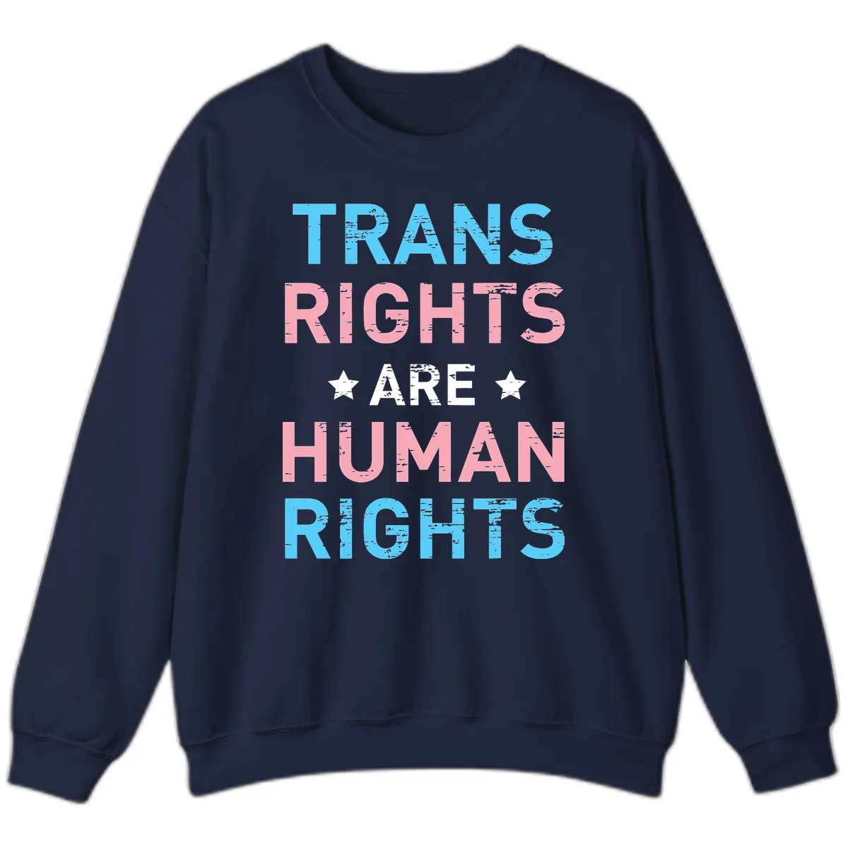 Trans Rights Are Human Rights Sweatshirt in Navy