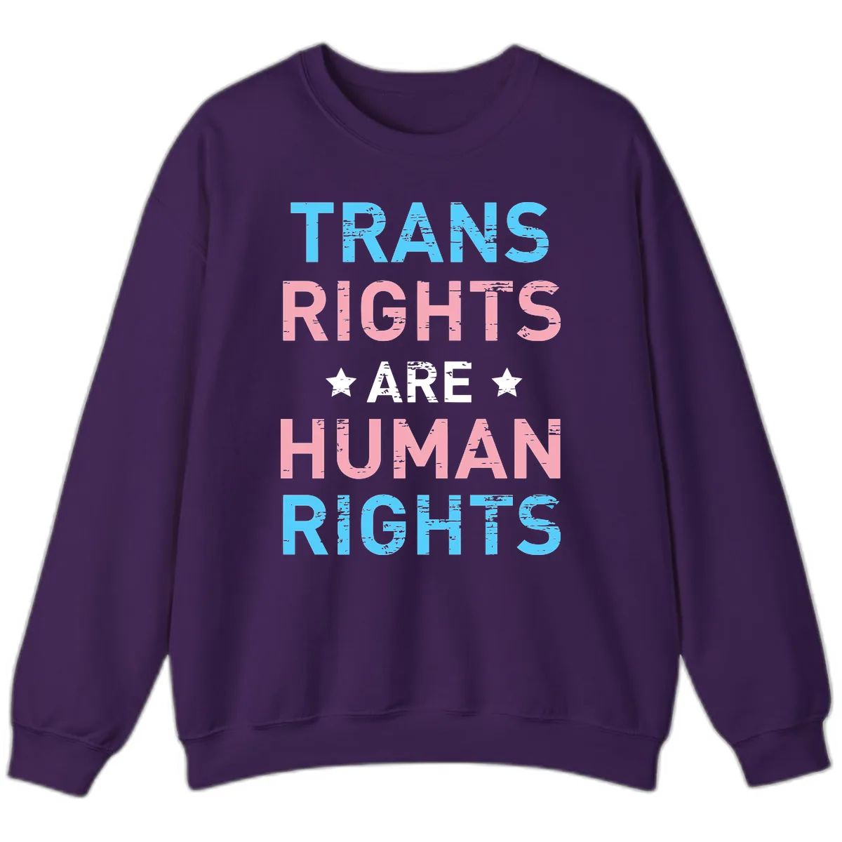 Trans Rights Are Human Rights Sweatshirt in Purple