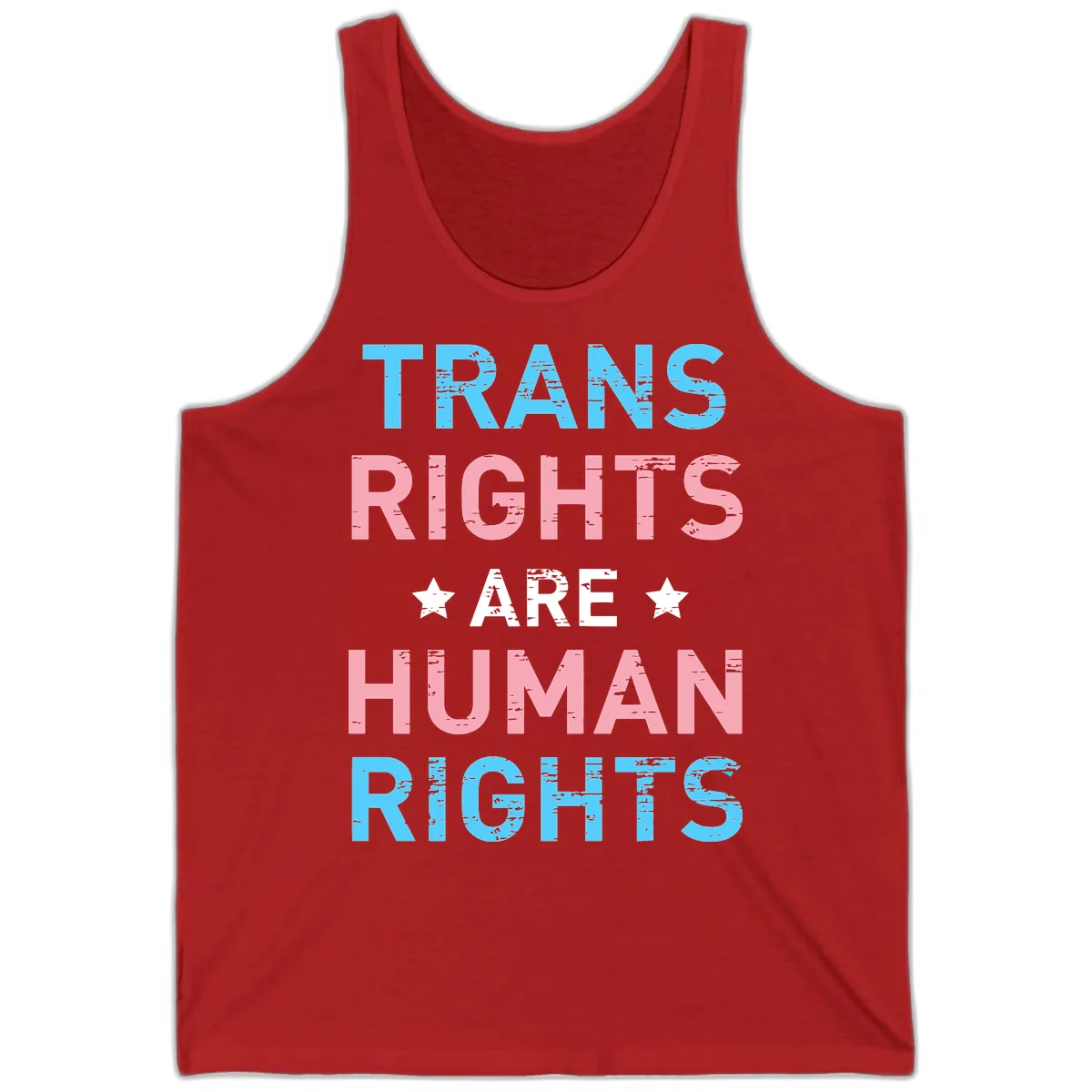 Trans Rights Are Human Rights Tank in Red