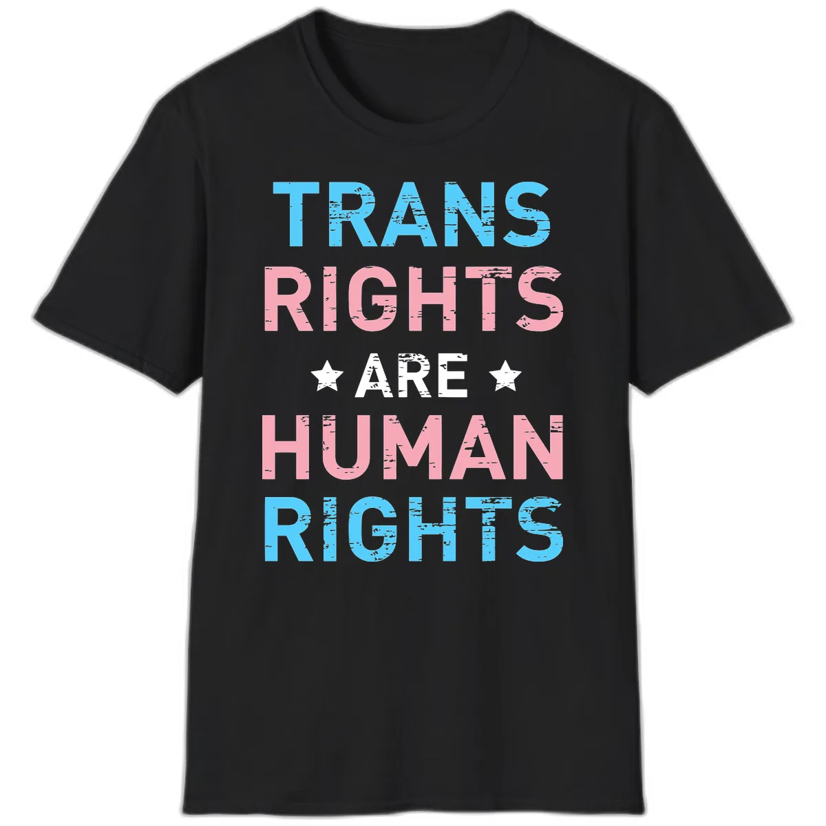Trans Rights Are Human Rights T-Shirt in Black