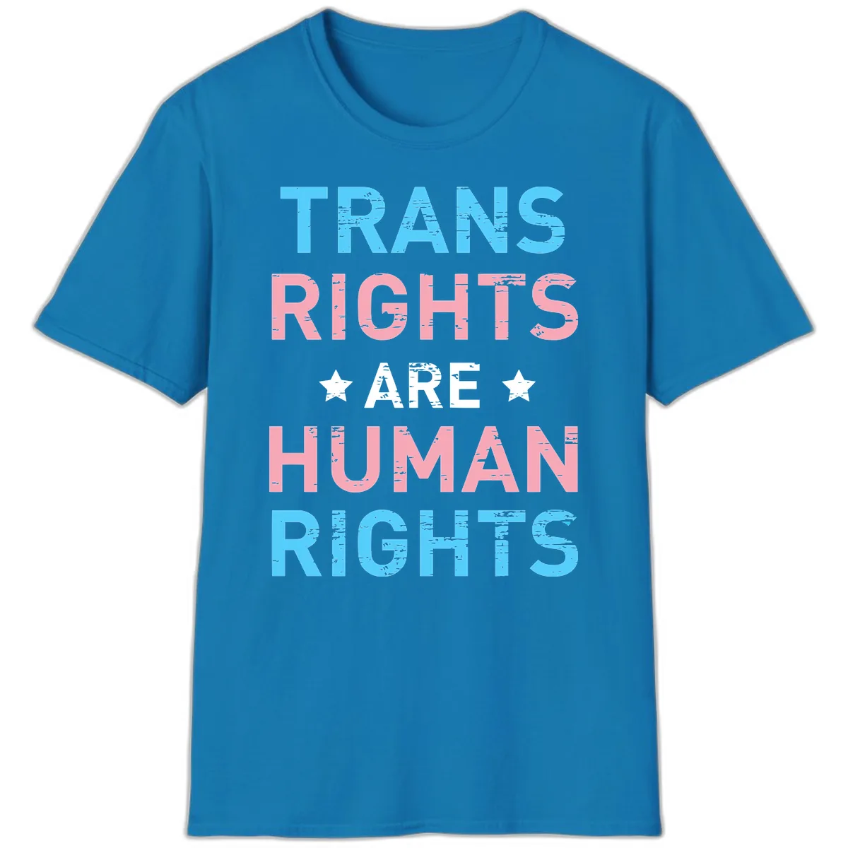 Trans Rights Are Human Rights T-Shirt in Sapphire