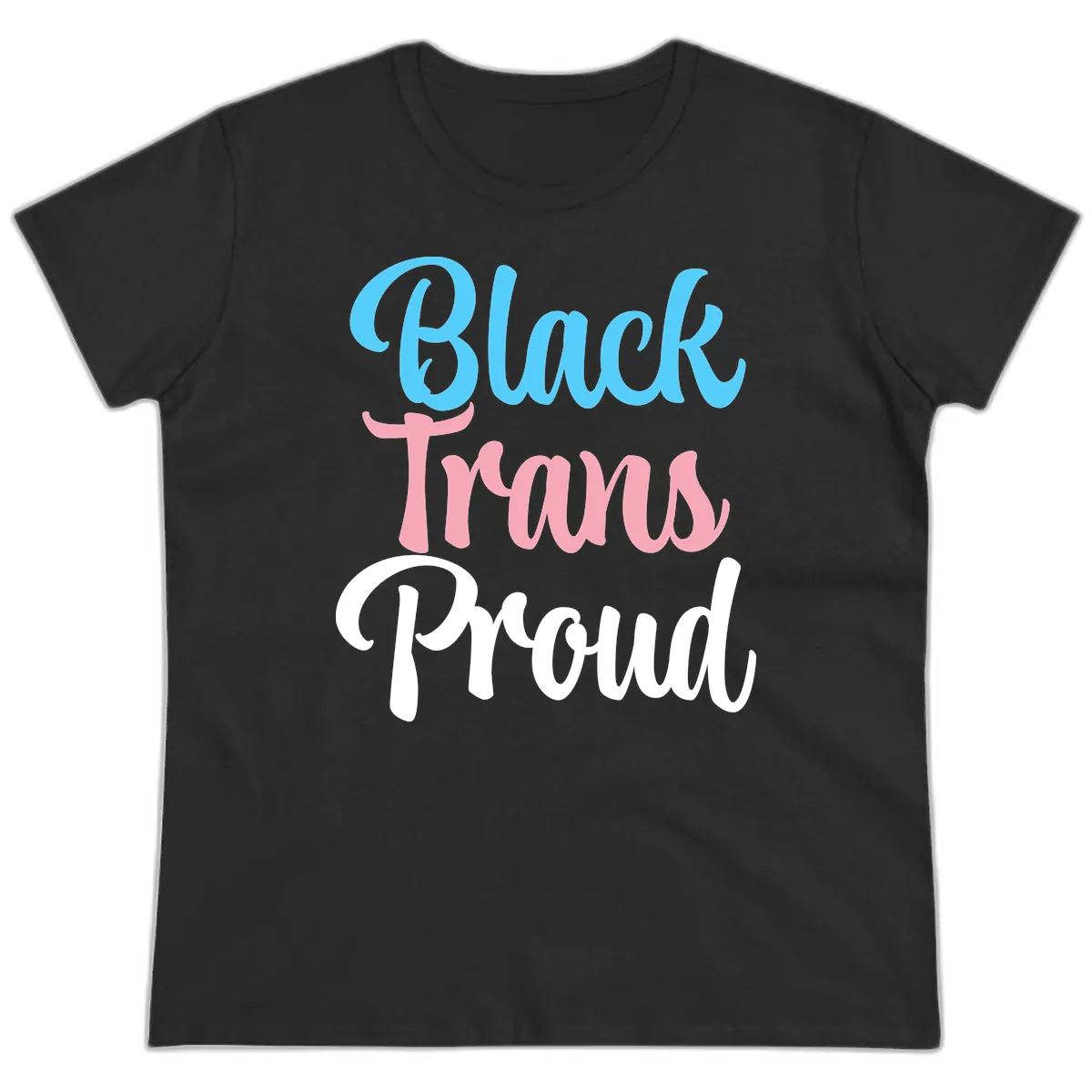 Block Trans Proud Ladies Tee in Black