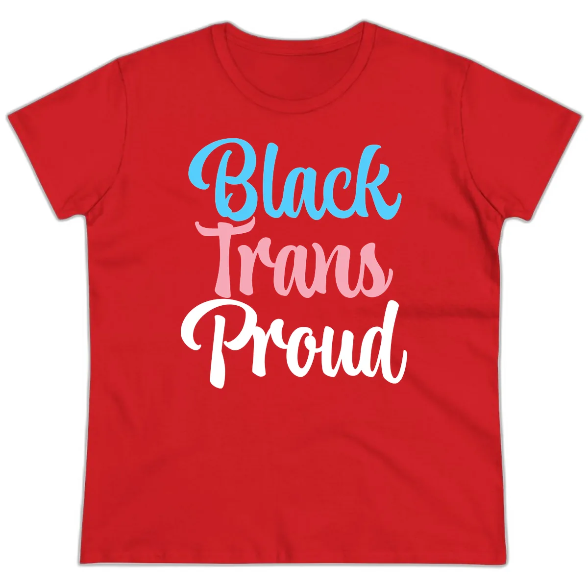 Block Trans Proud Ladies Tee in Red