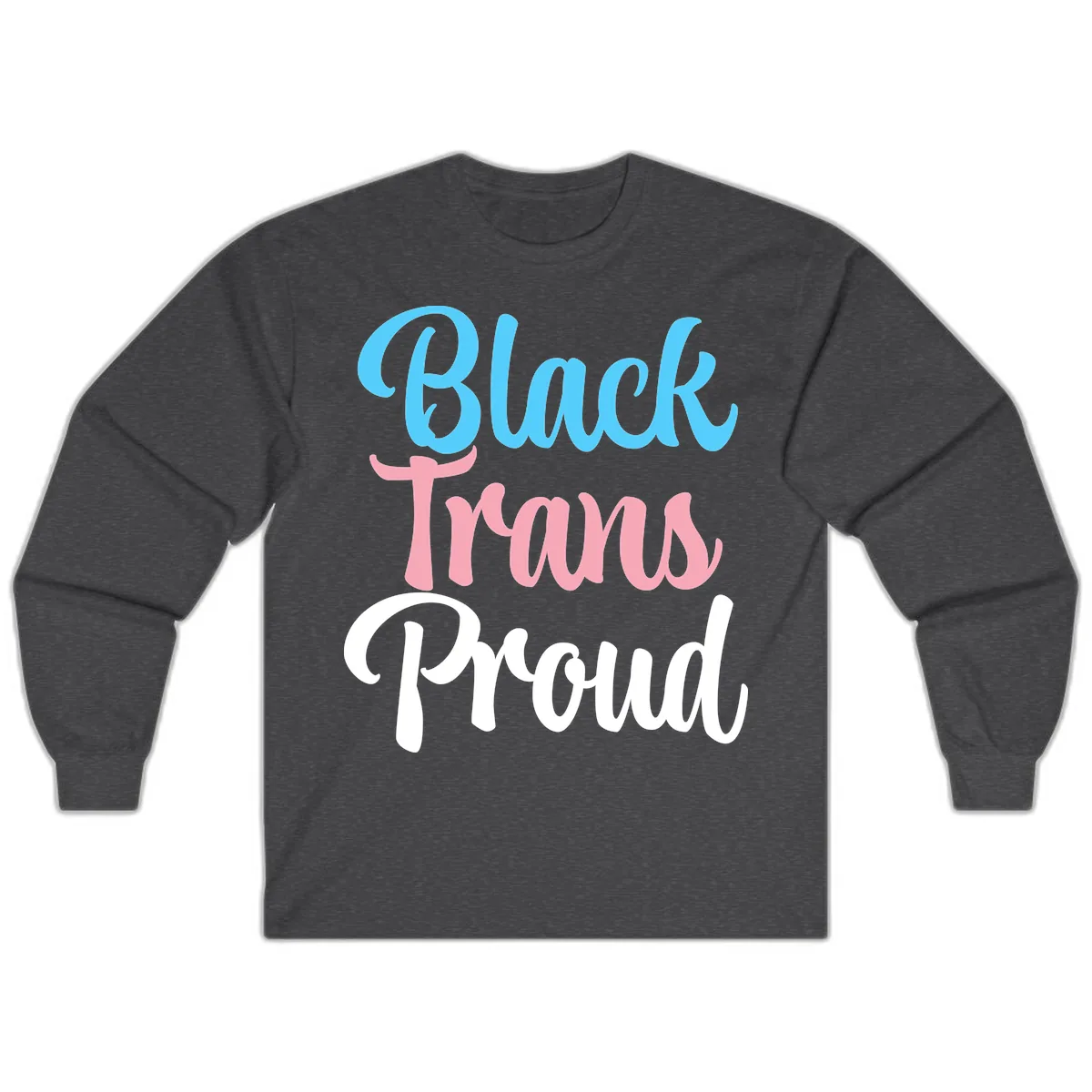 Block Trans Proud Long Sleeve in Dark Heather