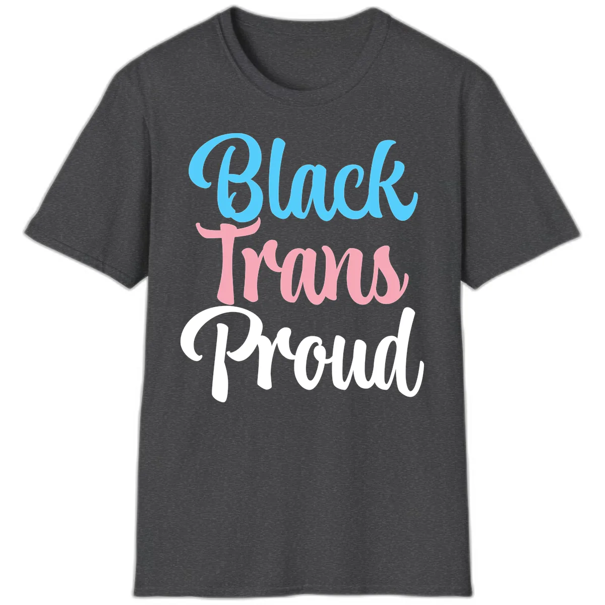 Block Trans Proud T-Shirt in Dark Heather