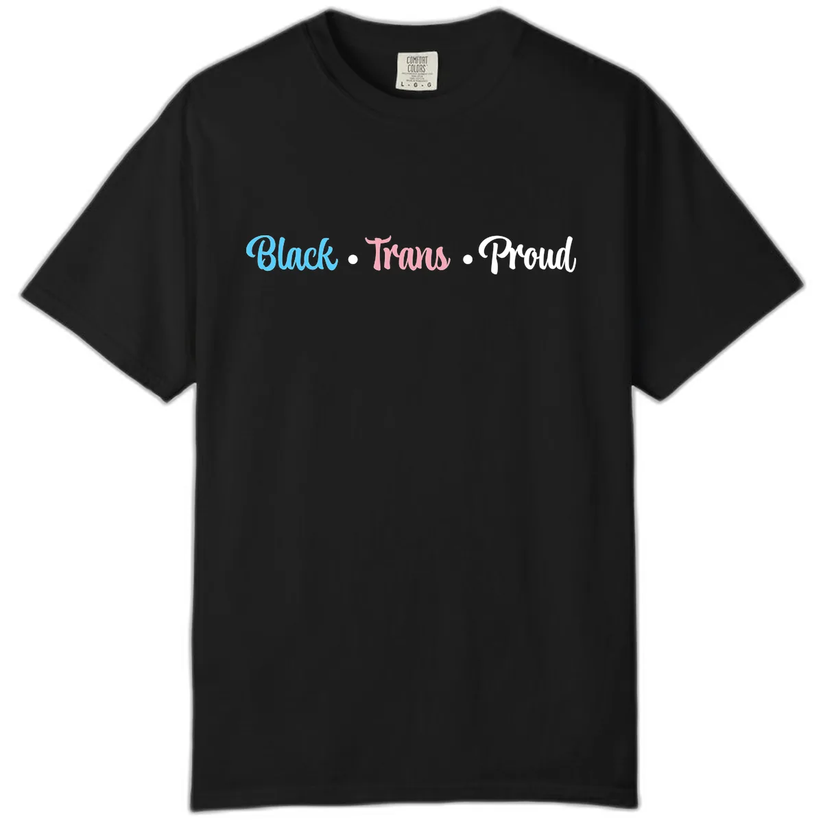 Black Trans Proud Comfort Color in Black