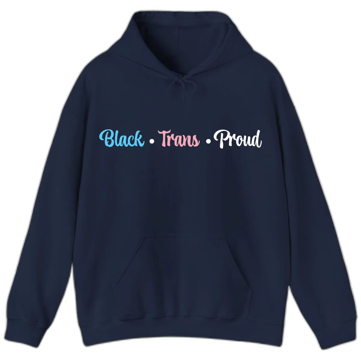 Black Trans Proud Hoodie in Navy