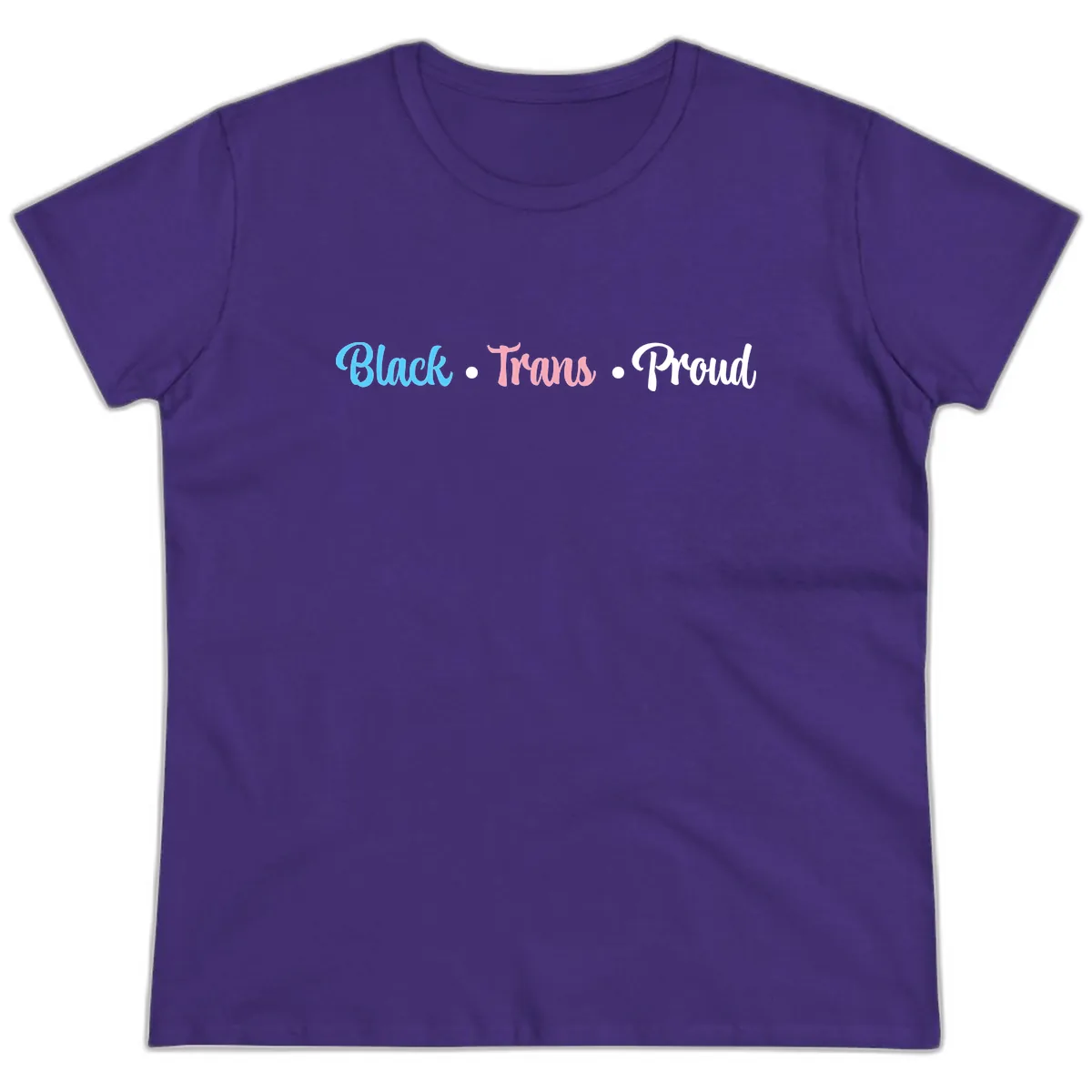 Black Trans Proud Ladies Tee in Purple