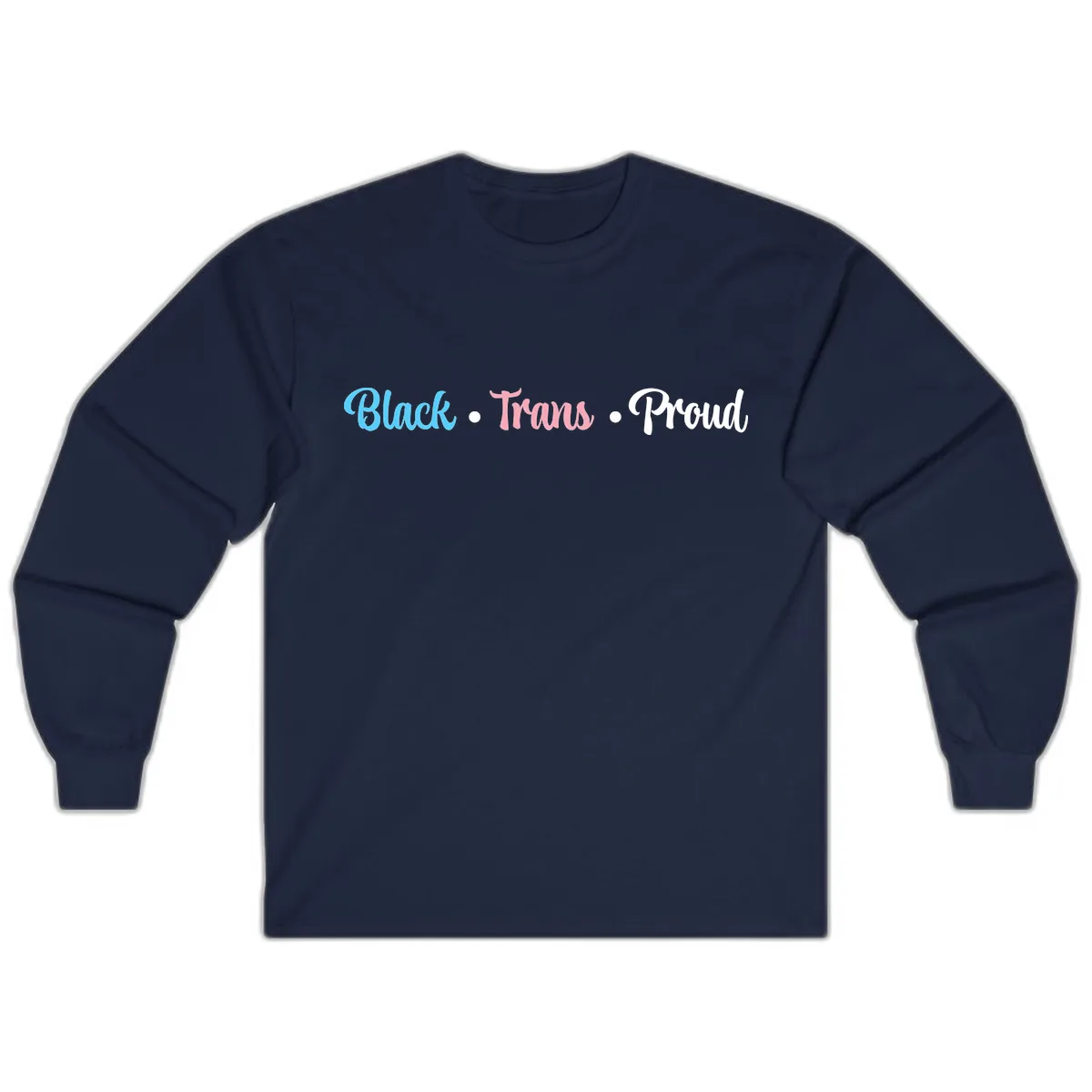 Black Trans Proud Long Sleeve in Navy