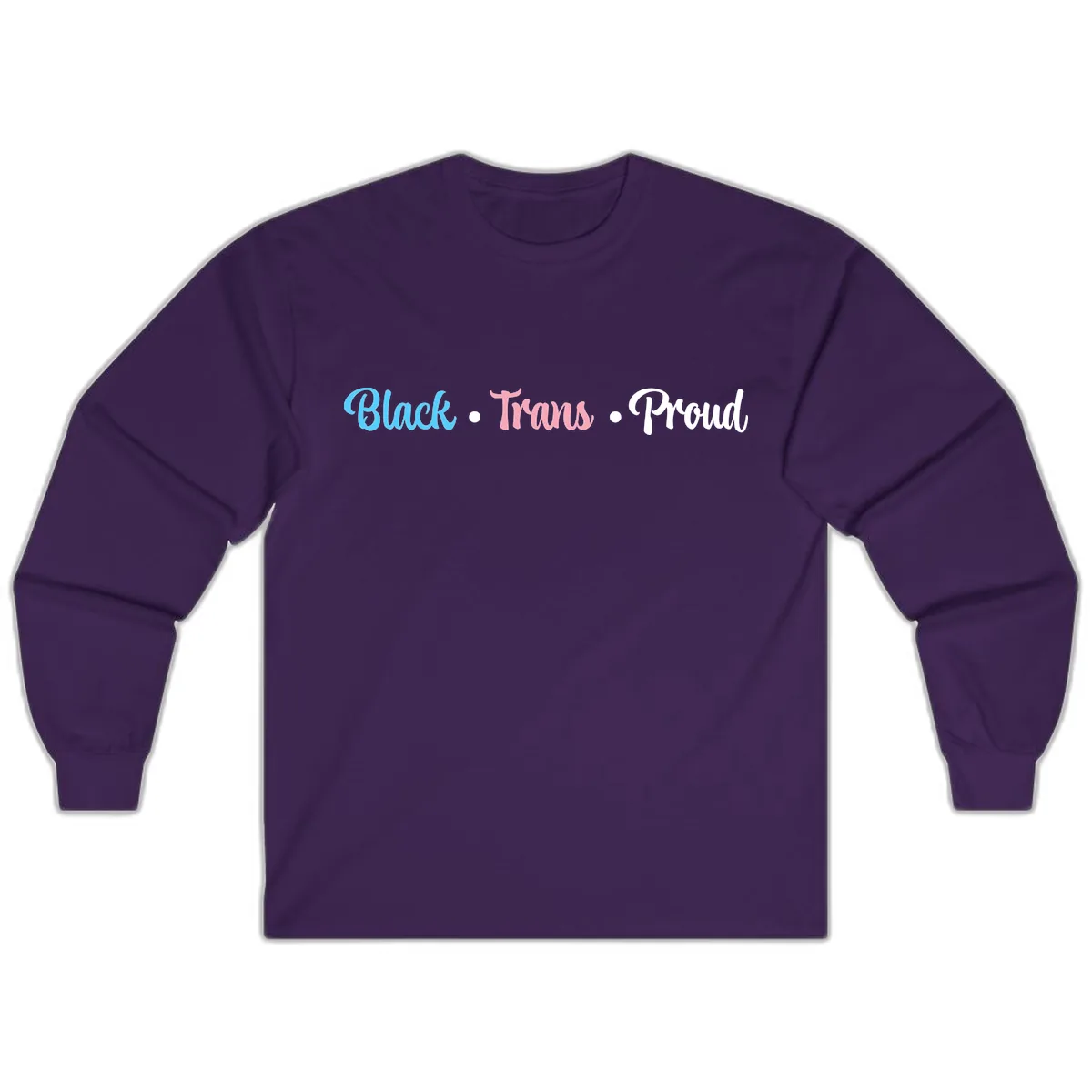Black Trans Proud Long Sleeve in Purple