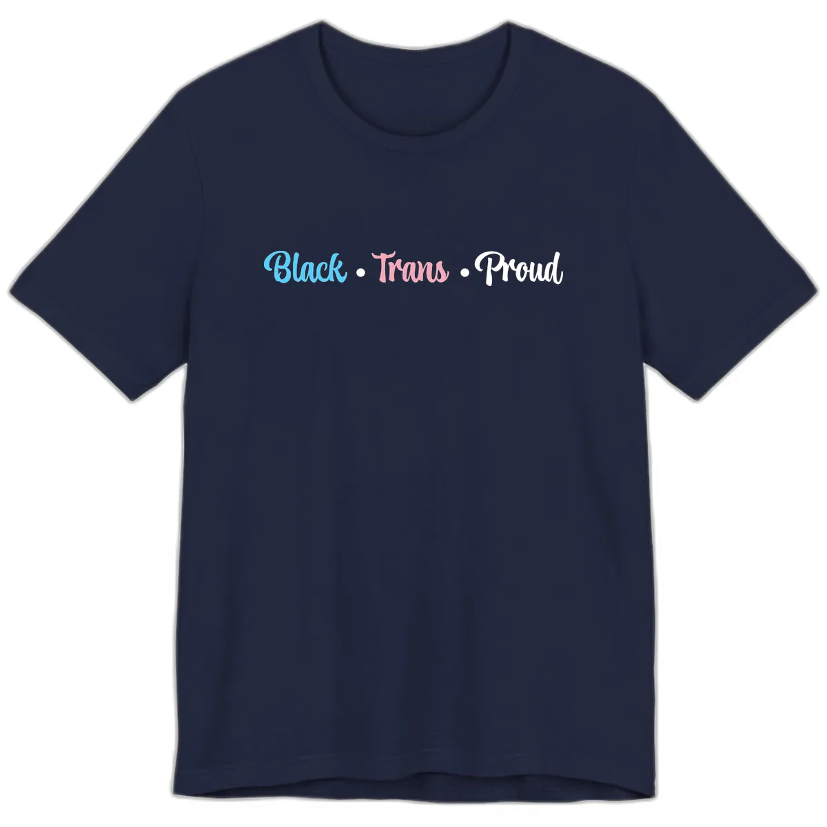 Black Trans Proud Premium T-Shirt in Navy