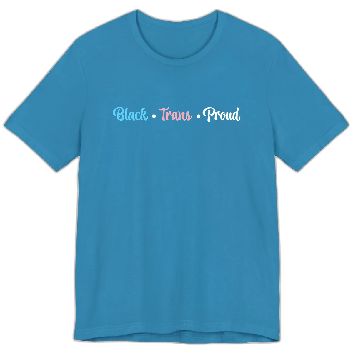 Black Trans Proud Premium T-Shirt in Aqua