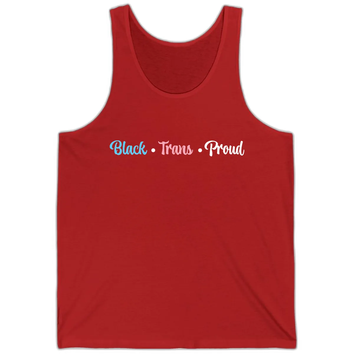 Black Trans Proud Tank in Red