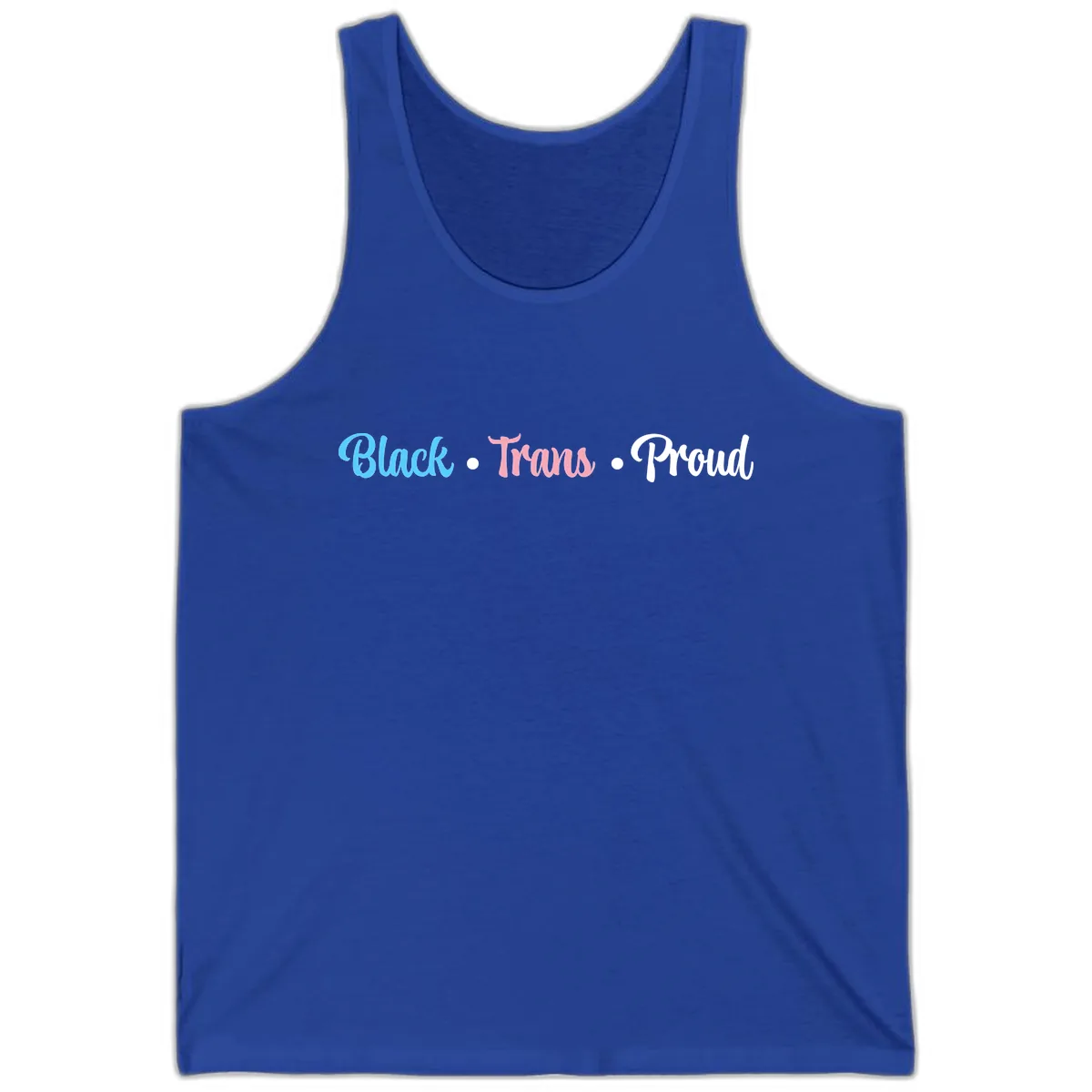Black Trans Proud Tank in True Royal