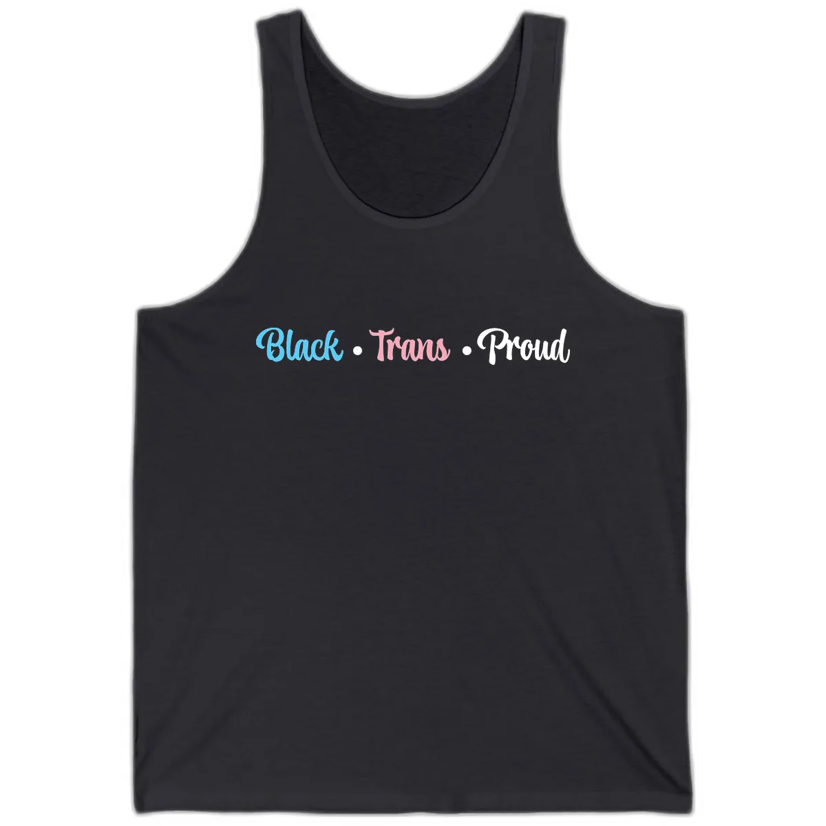 Black Trans Proud Tank in Dark Grey