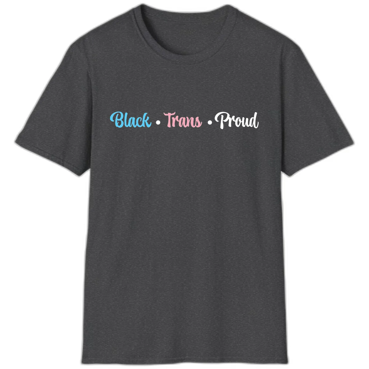 Black Trans Proud T-Shirt in Dark Heather