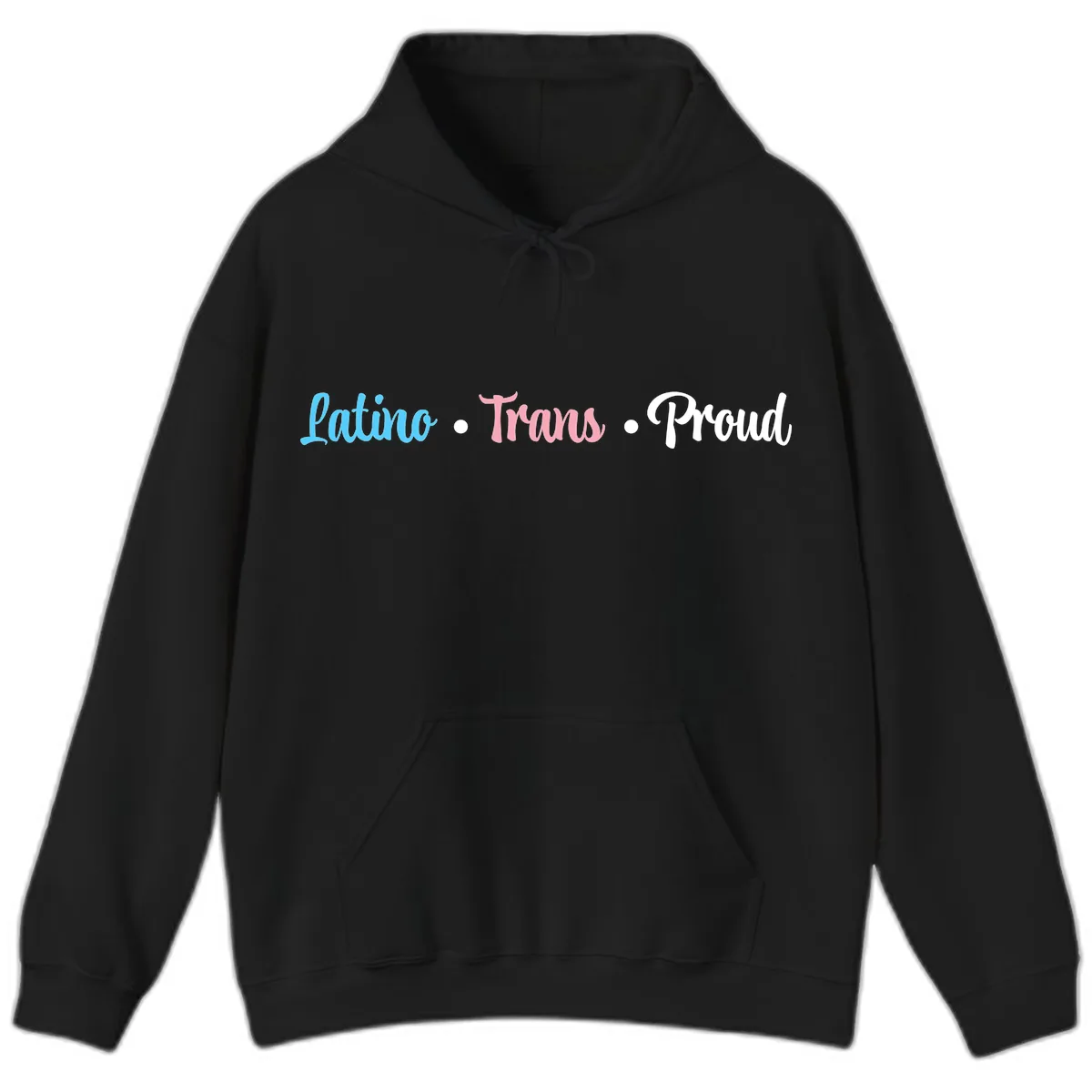 Latino Trans Proud Hoodie in Black