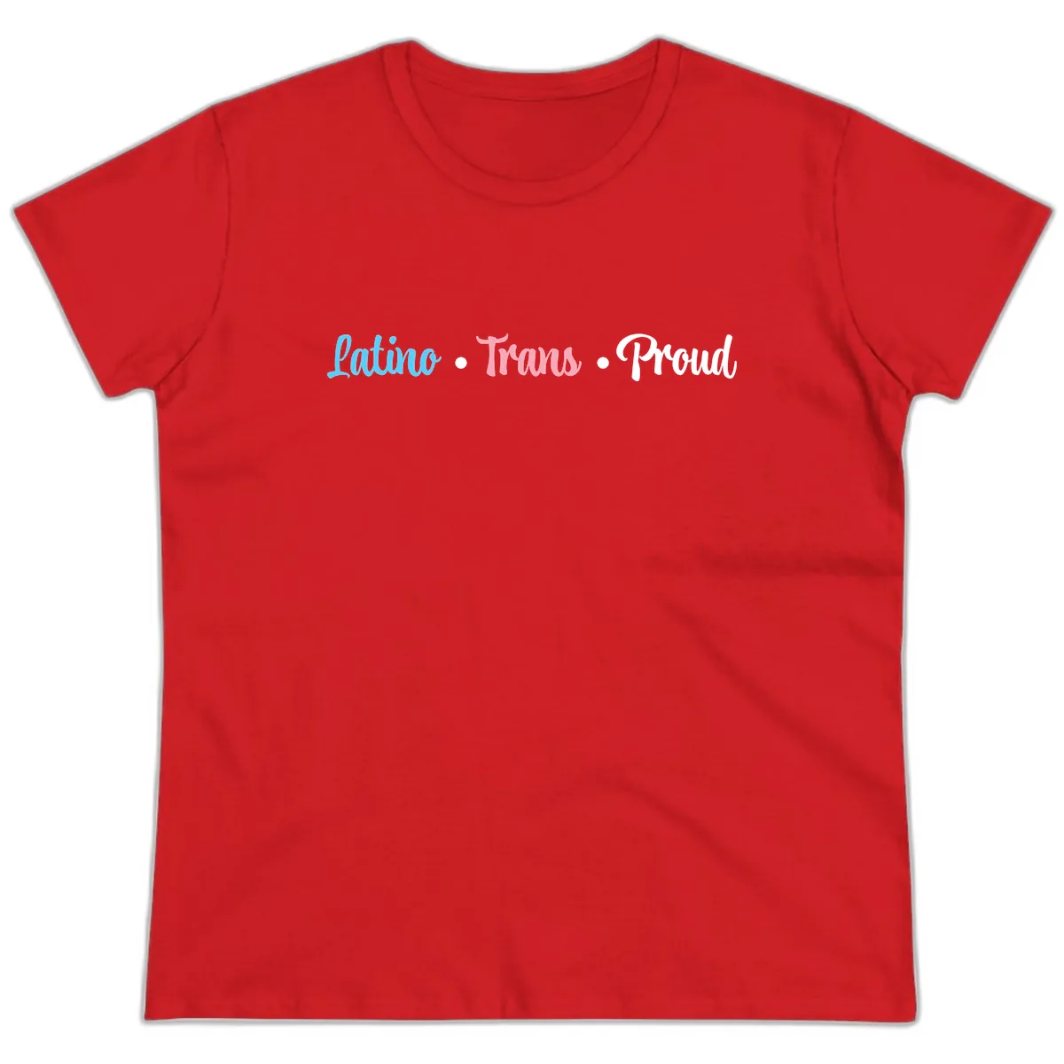 Latino Trans Proud Ladies Tee in Red