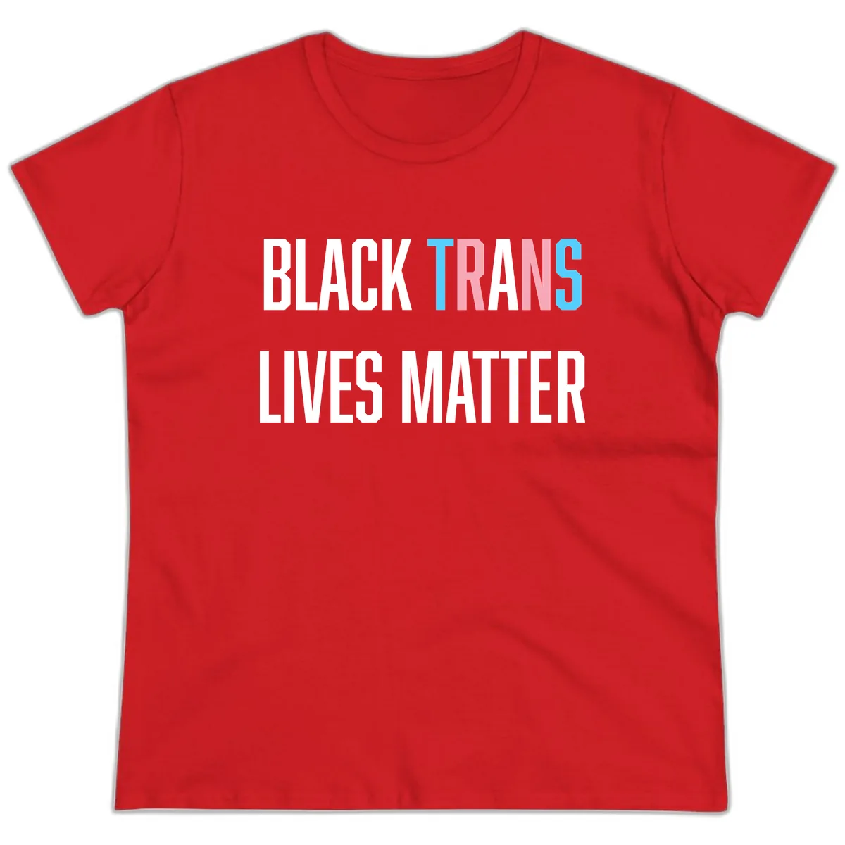 Black Trans Lives Matter Ladies Tee in Red