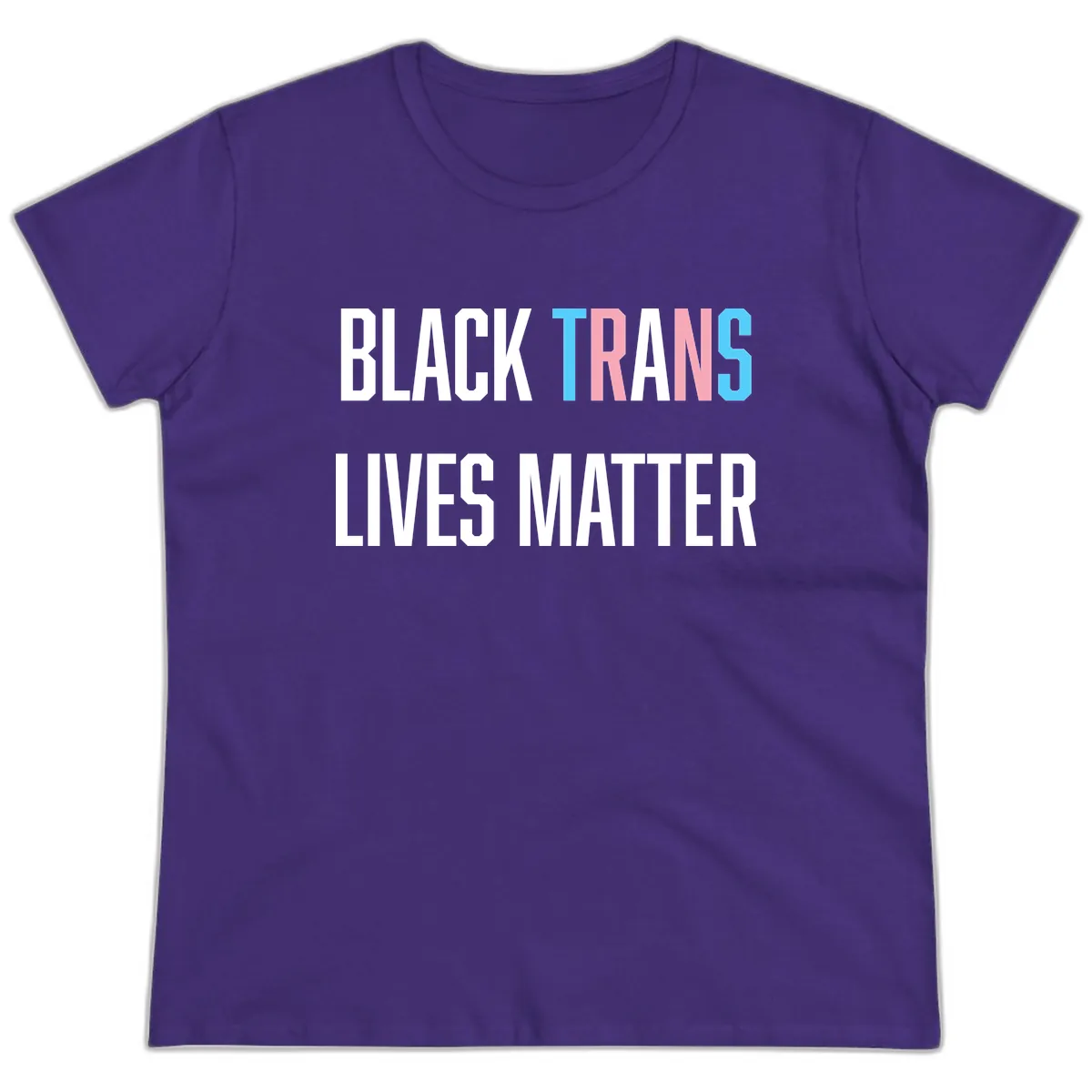 Black Trans Lives Matter Ladies Tee in Purple